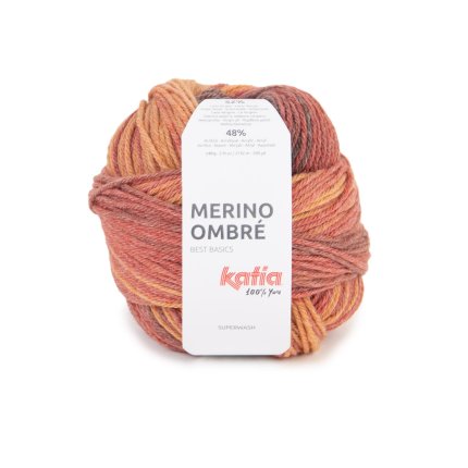 merino ombrè 254 arancione tegola Katia filati
