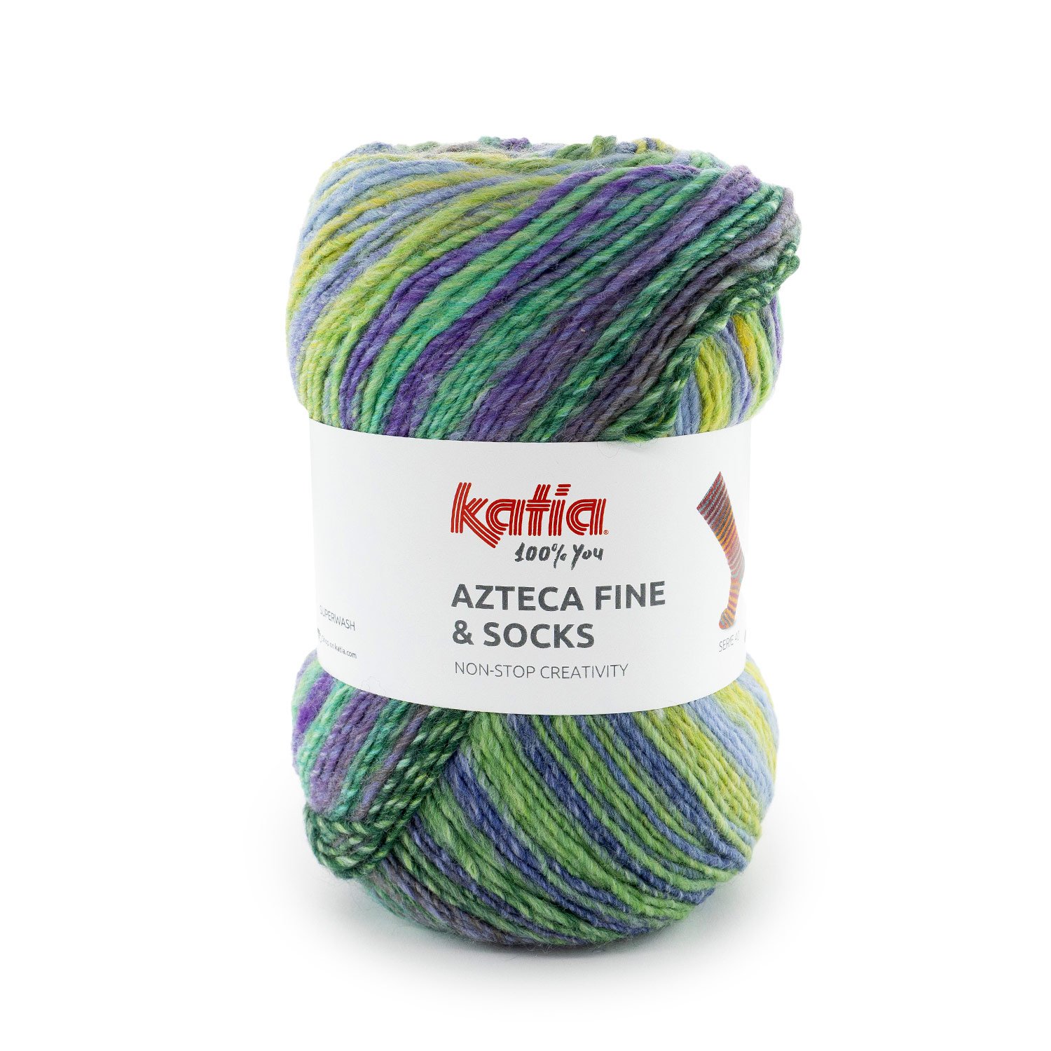 lana-filato-aztecafineandsocks-knit-lana-superwash-acrilico-poliammide-verde-blu-lilla-autunno-inverno-katia-40-fhd Azteca Fine Socks & More - KATIA - immagine 1